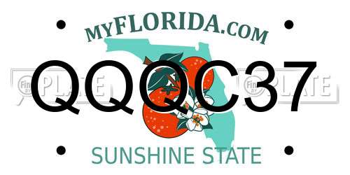 QQQC37 Florida License Plate