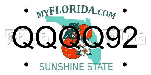 QQQQ92 Florida License Plate