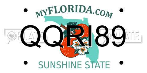 QQRI89 Florida License Plate
