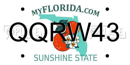 QQRW43 Florida License Plate