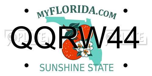QQRW44 Florida License Plate