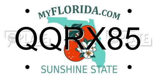 QQRX85 Florida License Plate