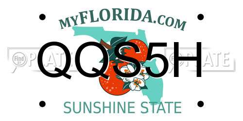 QQS5H Florida License Plate