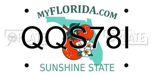 QQS78I Florida License Plate