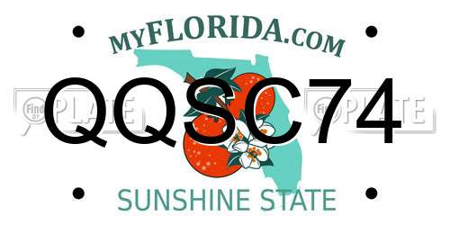 QQSC74 Florida License Plate
