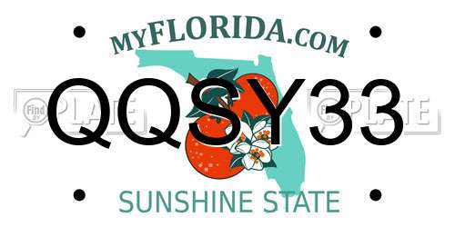 QQSY33 Florida License Plate