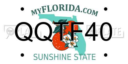 QQTF40 Florida License Plate