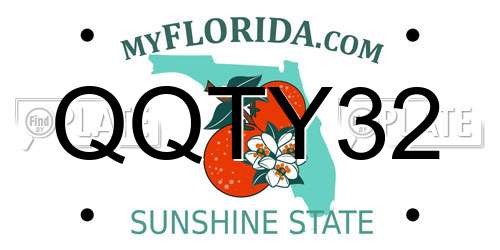 QQTY32 Florida License Plate