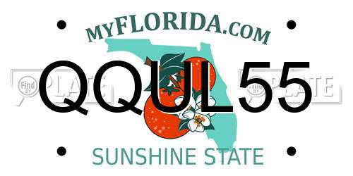 QQUL55 Florida License Plate
