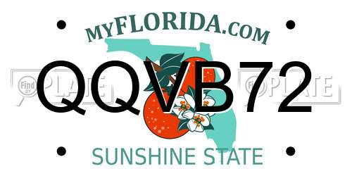 QQVB72 Florida License Plate