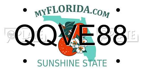 QQVE88 Florida License Plate
