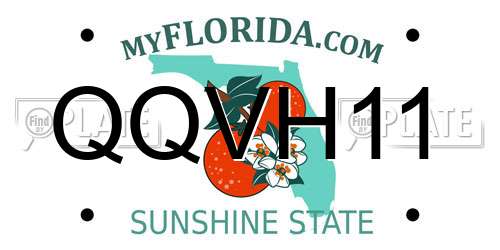 QQVH11 Florida License Plate