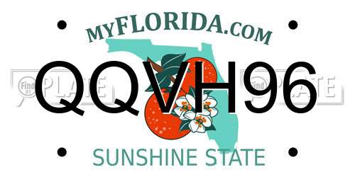 QQVH96 Florida License Plate
