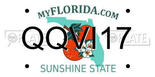 QQVI17 Florida License Plate