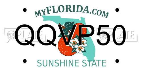 QQVP50 Florida License Plate
