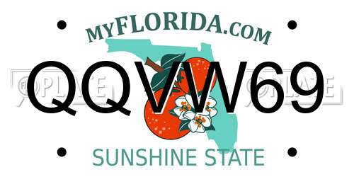 QQVW69 Florida License Plate