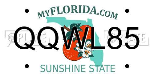 QQWL85 Florida License Plate