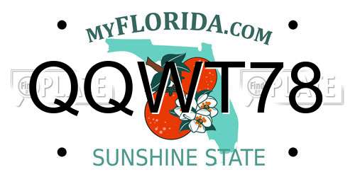 QQWT78 Florida License Plate
