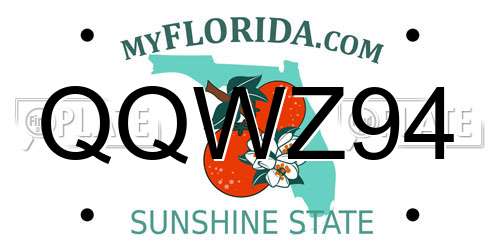 QQWZ94 Florida License Plate