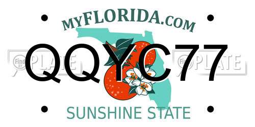 QQYC77 Florida License Plate