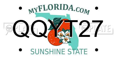 QQYT27 Florida License Plate