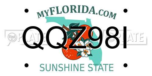 QQZ98I Florida License Plate