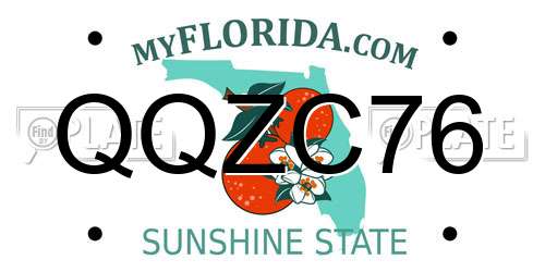 QQZC76 Florida License Plate