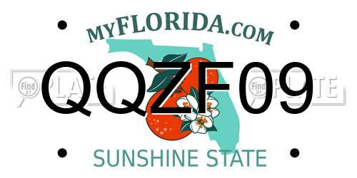 QQZF09 Florida License Plate