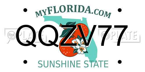 QQZV77 Florida License Plate