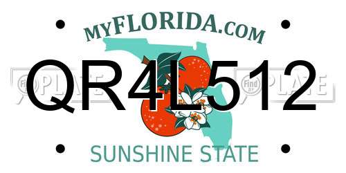 QR4L512 Florida License Plate