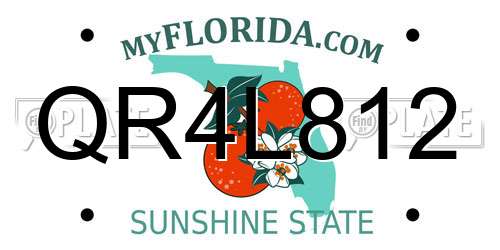 QR4L812 Florida License Plate