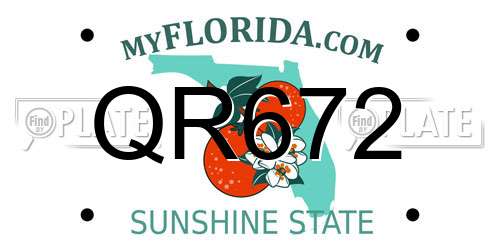 QR672 Florida License Plate