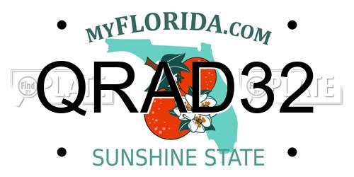 QRAD32 Florida License Plate