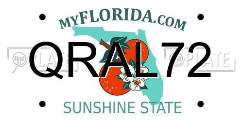 QRAL72 Florida License Plate