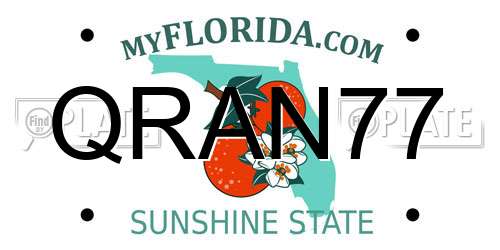 QRAN77 Florida License Plate