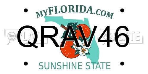 QRAV46 Florida License Plate