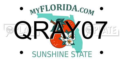 QRAY07 Florida License Plate