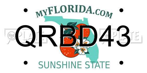 QRBD43 Florida License Plate