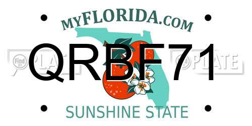 QRBF71 Florida License Plate