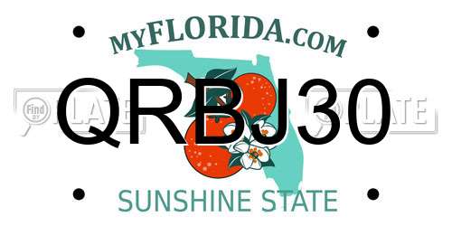 QRBJ30 Florida License Plate