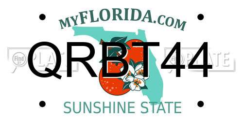 QRBT44 Florida License Plate