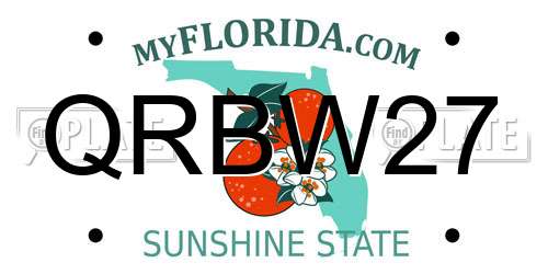 QRBW27 Florida License Plate