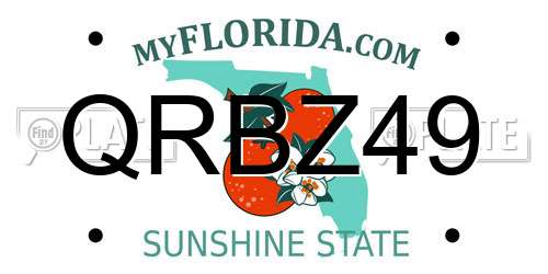 QRBZ49 Florida License Plate