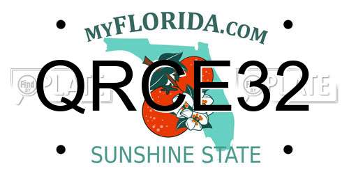 QRCE32 Florida License Plate
