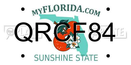 QRCF84 Florida License Plate