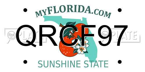 QRCF97 Florida License Plate