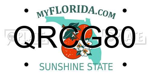 QRCG80 Florida License Plate