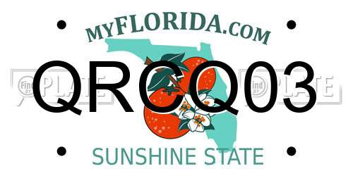 QRCQ03 Florida License Plate