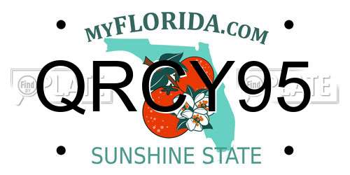 QRCY95 Florida License Plate