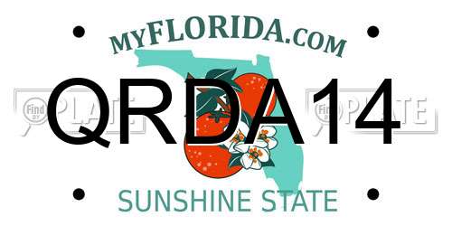 QRDA14 Florida License Plate